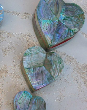 SET 3 PEZZI BOX CUORE MADREPERLA HALIOTIS
